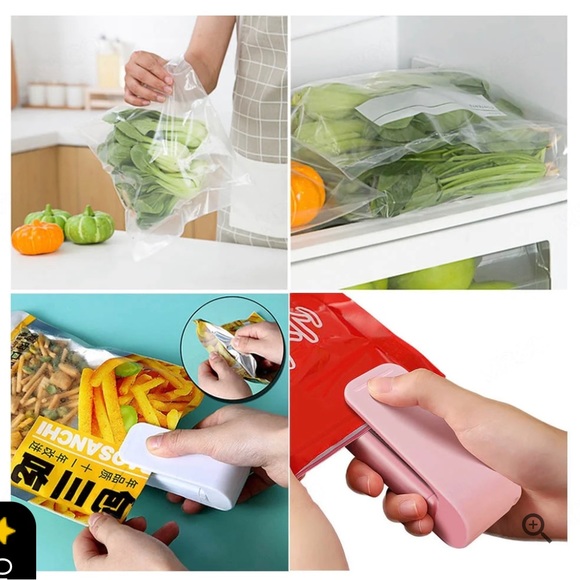 Mini Pink Portable Home Heat Bag Sealer, for Plastic Bags, Reseal Snack Bags - Picture 4 of 15